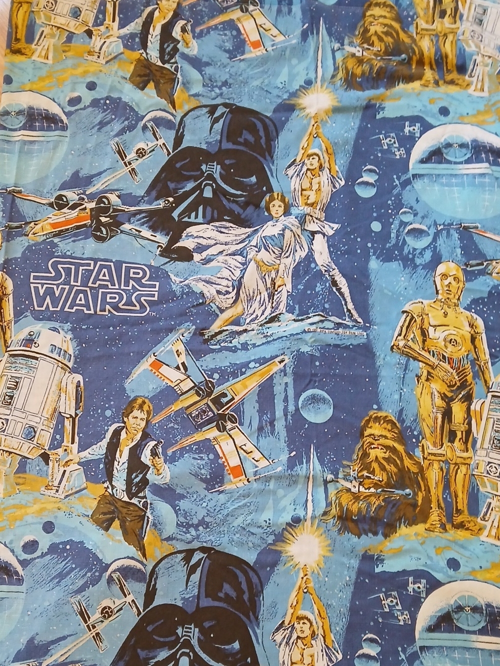 Vintage Star Wars Twin Size Flat Sheet